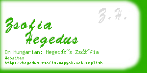 zsofia hegedus business card